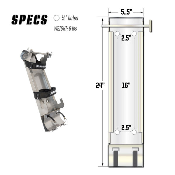 Technical illustration of 1.5 Ton Talon Mount 2.0 showing side view and dimensions