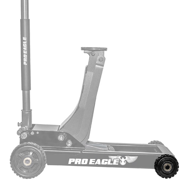 Pro Eagle off-road shop jack with four-inch wheels and branded design elements.