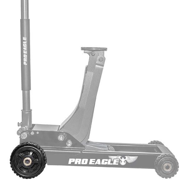 Pro Eagle brand off-road jack with sturdy 6'' wheels and labeled lift arm.