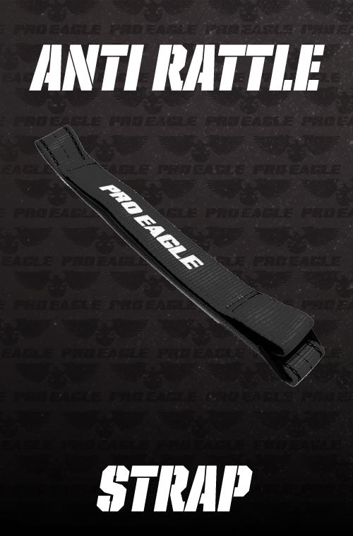 Black anti rattle strap with 'PRO EAGLE' text on a textured dark background