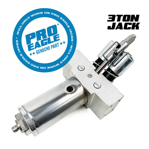 Metallic 3 ton jack replacement pump with Pro Eagle branding on a white background.