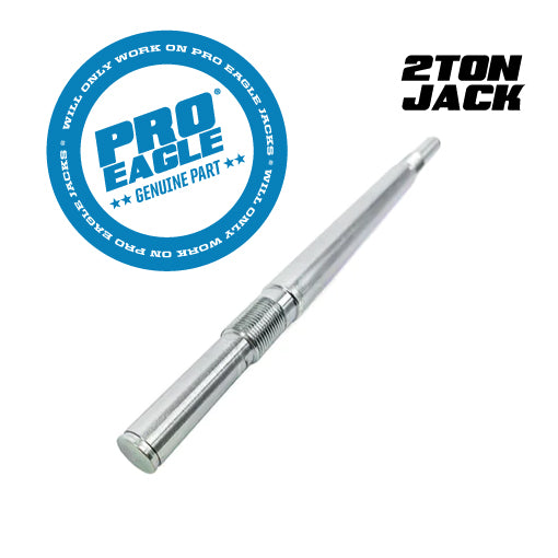 Silver 2-ton jack axle with 'Pro Eagle Genuine Part' label on a white background.