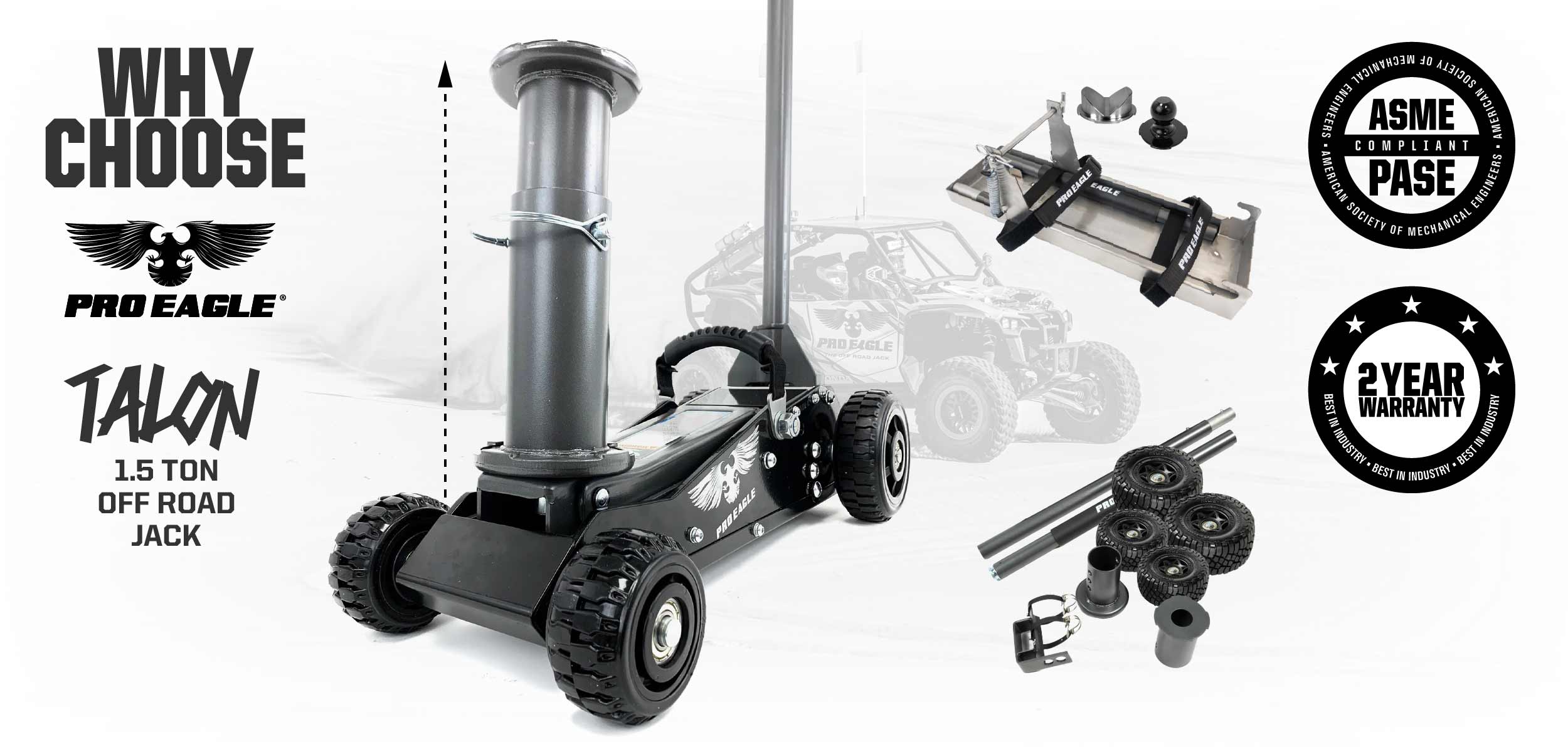 1.5 Ton Big Wheel Jack – Lightweight Off Road Jack | Pro Eagle